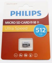 PHILIPS 512GB A1 V30 MicroSDXC Hafıza Kartı (Adaptörsüz)